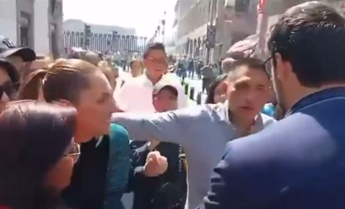 La presidenta Claudia Sheinbaum fue víctima de acoso en el Centro Histórico de la CDMX. Foto: Captura de video