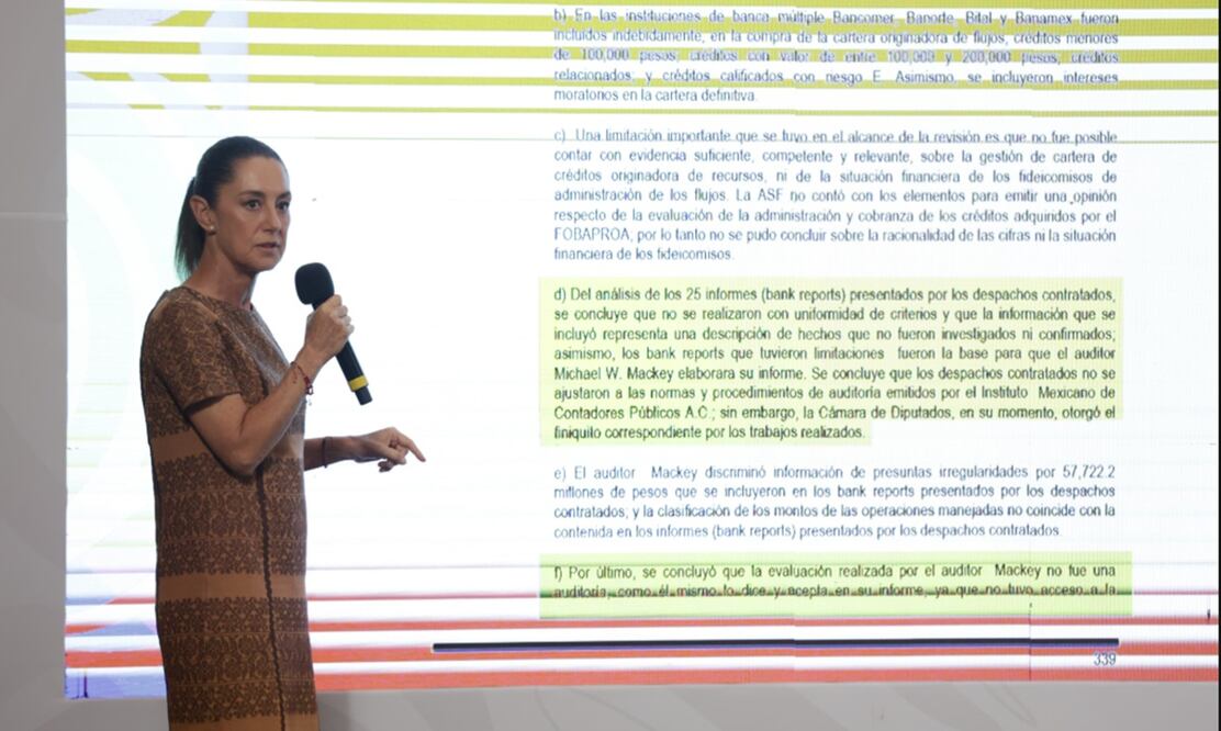 Claudia Sheinbaum reiteró que en el mundo hubo casos similares, pero sólo en México el gobierno rescató a los particulares, sin reglas de operación y con corrupción. Foto: Carlos Mejía/EL UNIVERSAL