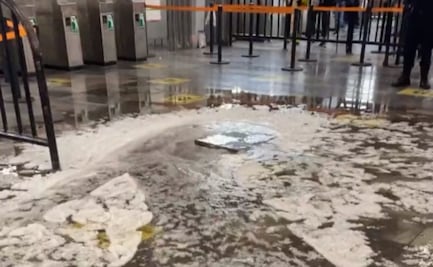 Y ahora, se desborda agua de drenaje en estación Cuatro Caminos de Línea 2 del Metro: VIDEO