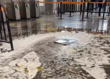 Y ahora, se desborda agua de drenaje en estación Cuatro Caminos de Línea 2 del Metro: VIDEO
