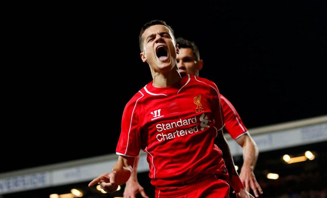 Coutinho celebra el gol de la victoria
