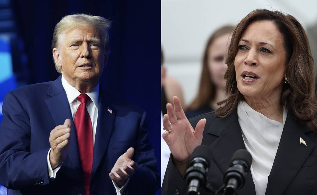 Los candidatos a las elecciones presidenciales del 5 de noviembre, Donald Trump y Kamala Harris. Foto: EFE