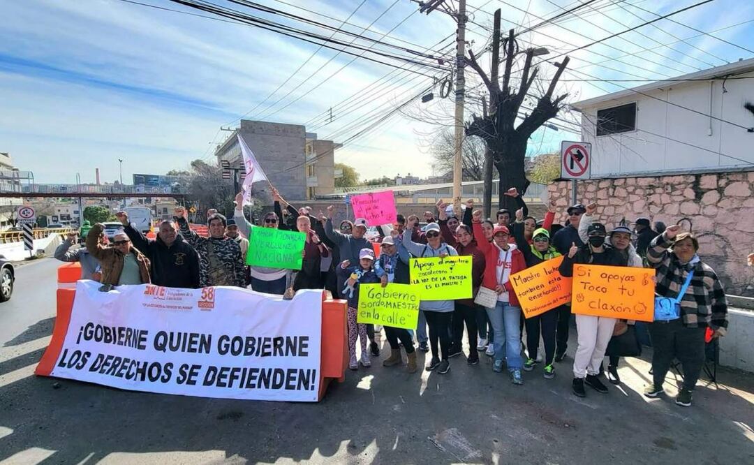 Maestros de las secciones 34 y 58 del Sindicato Nacional de Trabajadores de la Educación (SNTE) radicalizaron las acciones con bloqueos en varias casetas y vialidades de Zacatecas (19/02/2025). Foto: Especial