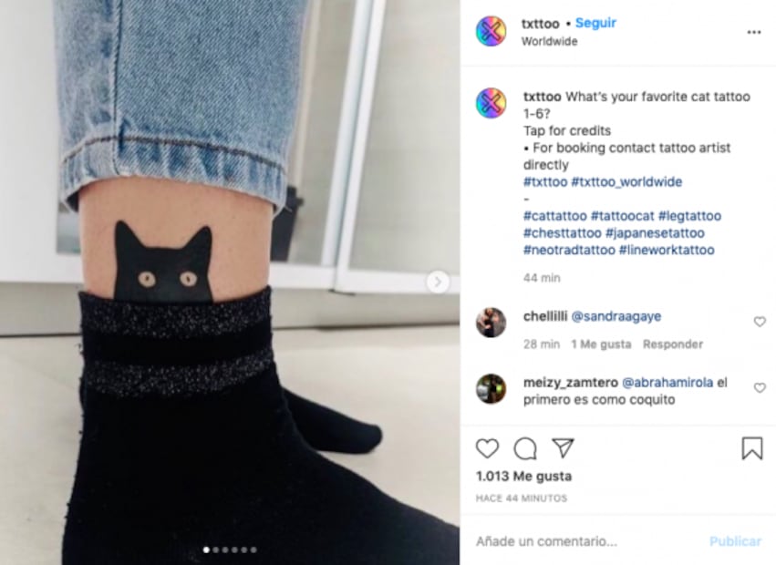 Tatuajes ideales para las personas que aman a los gatos