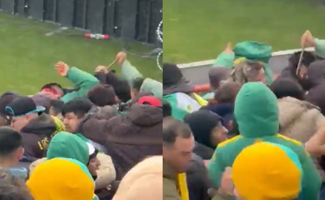 Aficionados pelean con cuchillos durante el Aldosivi vs Newell's / Foto: Especial