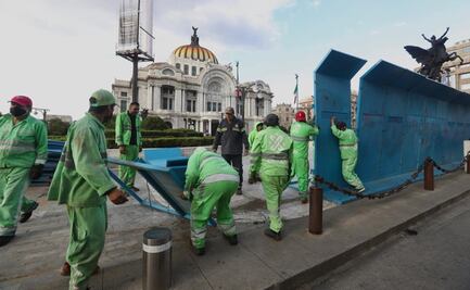 Ante reapertura de museos, retiran vallas en Bellas Artes