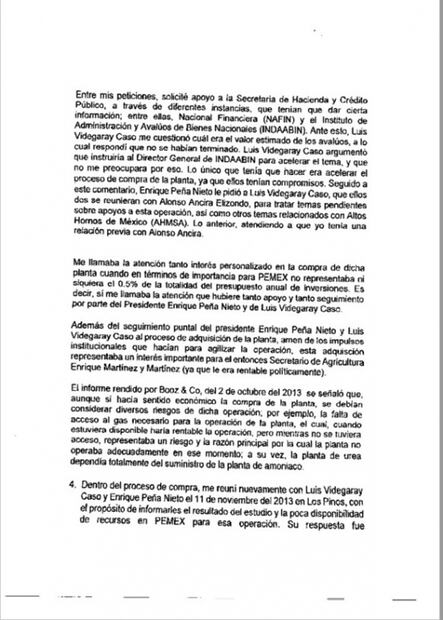 Las cuatro páginas sin firma en la denuncia de Lozoya