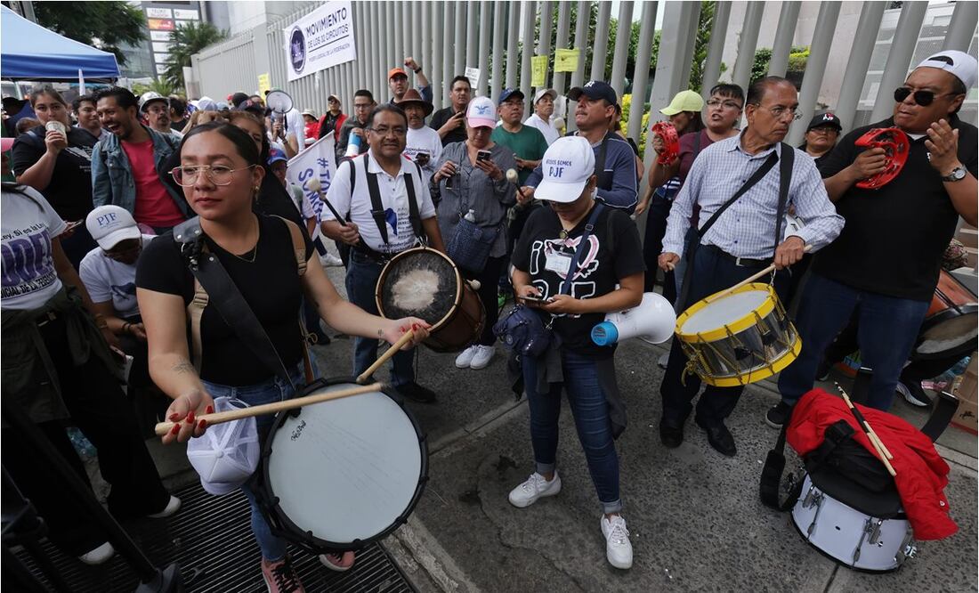 Trabajadores del poder judicial mantienen una protesta afuera del Consejo de la Judicatura Federal. 20 septiembre 2024. Foto: Fernanda Rojas/EL UNIVERSAL