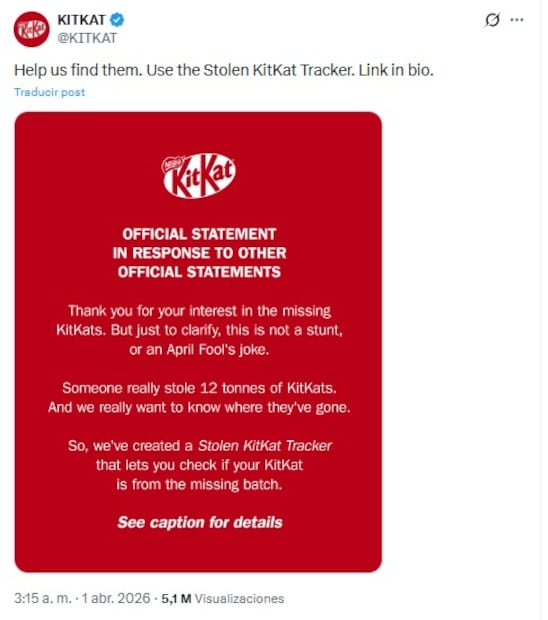 Kitkat. Foto: Captura de pantalla