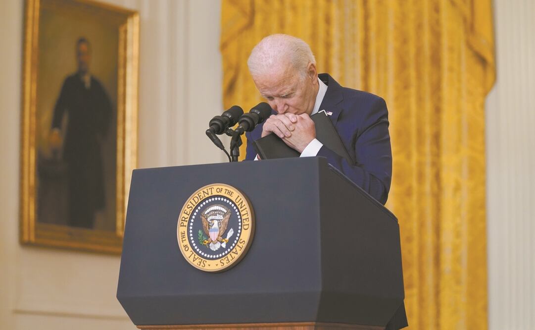 El presidente de Estados Unidos, Joe Biden, ayer durante una conferencia de prensa desde la Casa Blanca, en Washington. Foto: Evan Vucci/ AP.