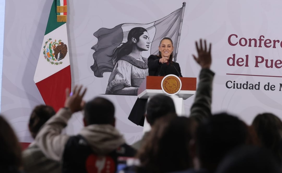 Claudia Sheinbaum en su conferencia desde Palacio Nacional el 19 de diciembre de 2025. Foto: Gabriel Pano/EL UNIVERSAL