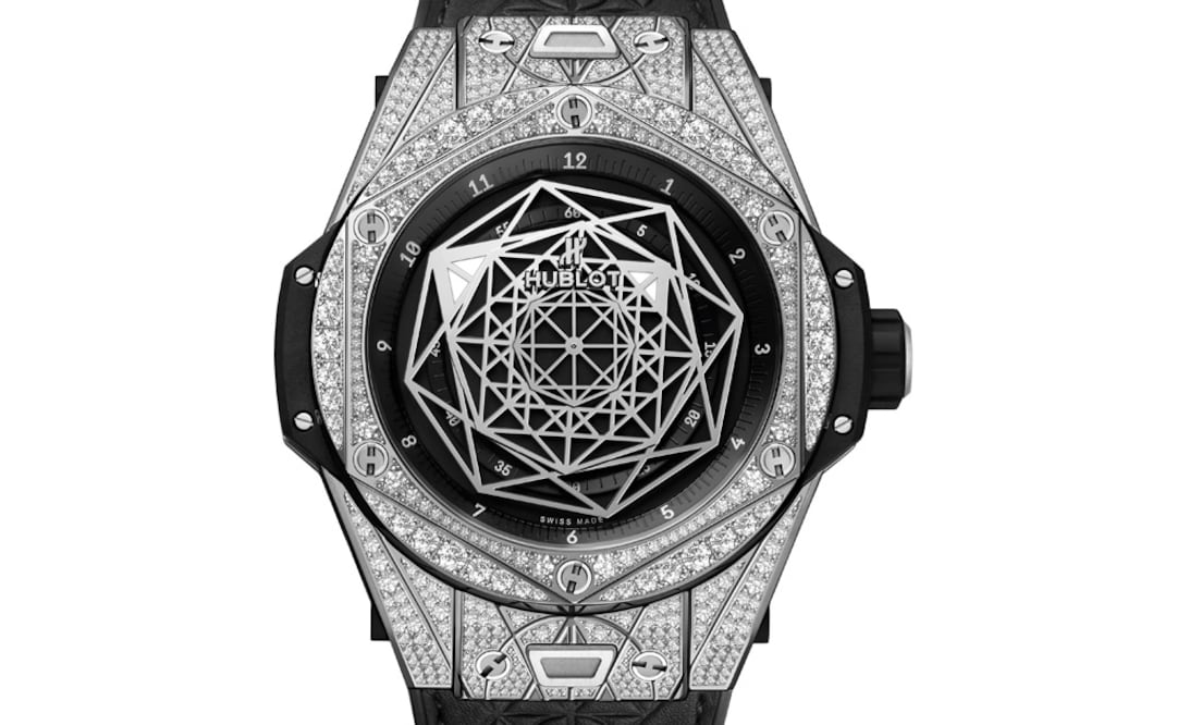 El modelo Big Bang Sang Bleu Titanium Pavé diseñado por el tatuador suizo Maxime Büchi para Hublot.