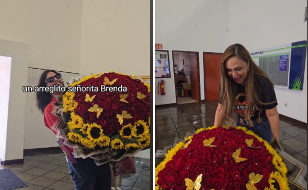 , Mario Bezares, conmovió a todos al enviarle un emotivo regalo a su esposa Brenda Bezares por su aniversario, logrando que el gesto se hiciera viral en las redes.Foto. Captura de pantalla TikTok