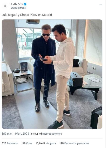 Luis Miguel y Checo Pérez - Foto: Indie 505