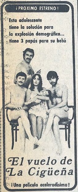 "El vuelo de la cigüeña" es una comedia que gira en torno a la pregunta de una joven que no sabe de quién de sus "ligues" es el hijo que espera: del cineasta, del estudiante activista o del empleado mediocre. Hemeroteca EL UNIVERSAL.