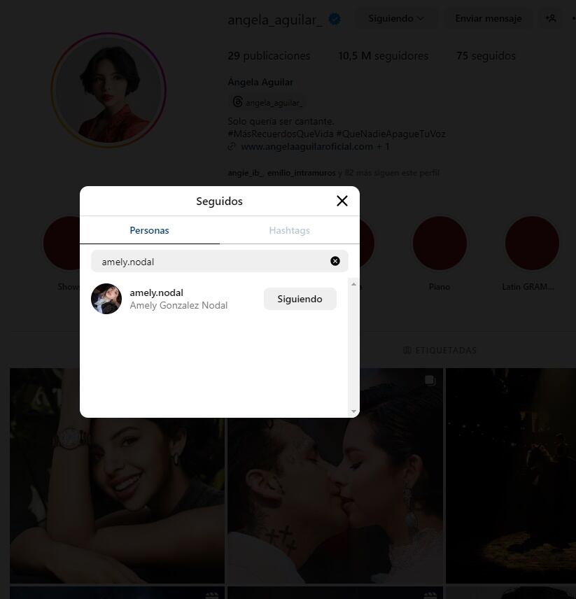 Instagram de Ángela Aguilar. Captura.