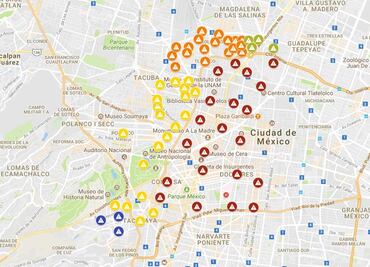 Mapa. Colonias con alto riesgo sísmico en la capital