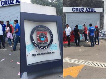 Aficionados de Cruz Azul confrontan a Siboldi en La Noria