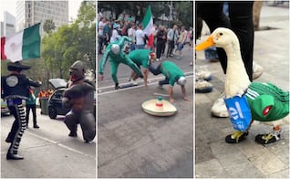 VIDEOS: De pato con camiseta de El Tri a duelo de luchadores; los festejos virales de México en el Mundial