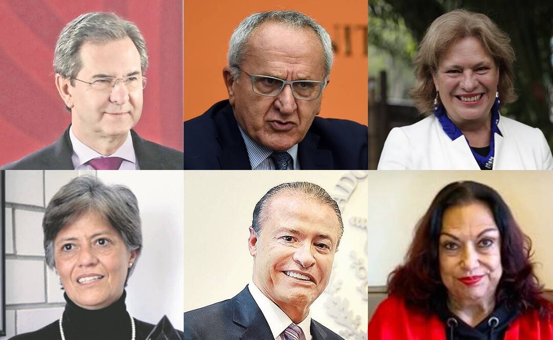 De izquierda a derecha: Esteban Moctezuma, Jesús Seade Kuri, Josefa González-Blanco, Blanca Jiménez, Quirino Ordaz, Isabel Arvide. Fotos: Archivo/EL UNIVERSAL.