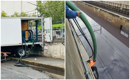Instalaciones Hidráulicas del Metro desaloja millón y medio de litros de agua en Línea A; agilizan trabajos para restablecer el servicio