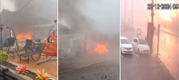 VIDEOS: Desplome de avioneta en zona comercial del sur de Brasil deja nueve muertos