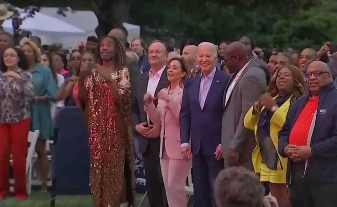 El presidente estadounidense Joe Biden se quedó congelado por casi un minuto en un evento por Juneteenth. Foto: Captura de imagen