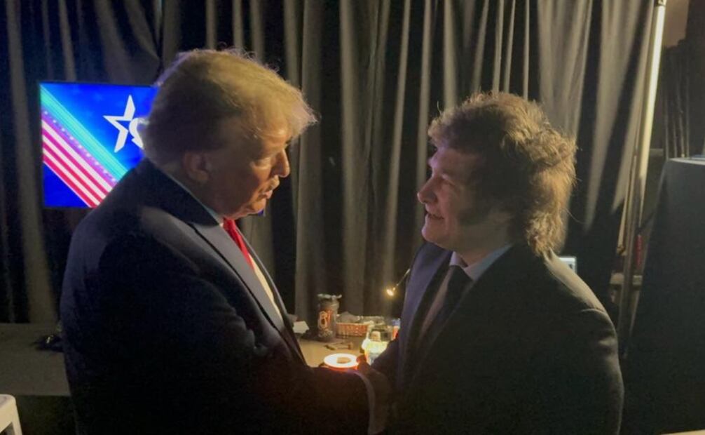 Los presidentes de EU, Donald Trump, y de Argentina, Javier Milei. Foto: captura video