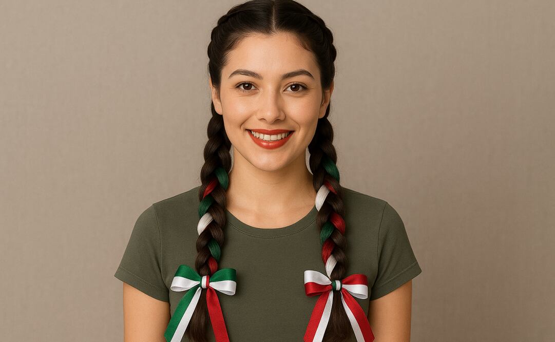Este 15 de septiembre lleva tu look a otro nivel con un peinado de trenzas. Foto: Imagen generada con IA
