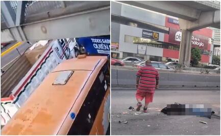 Video. Camionero huye tras atropellar a checador en Periférico Norte