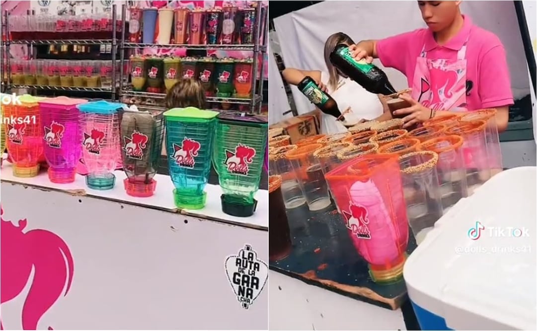 La chelería vendía diferentes bebidas, donde se elegían dulces a gusto. Foto: TikTok. @dolls_drinks41