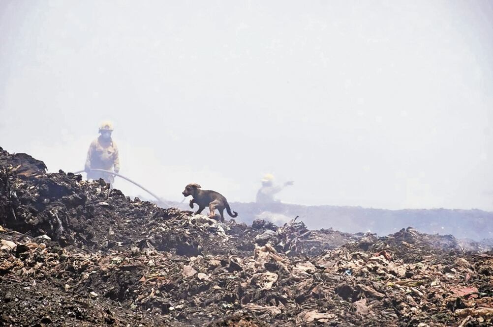 Los pobladores del municipio de El Salto responsabilizan a la firma Caabsa y a las autoridades del incendio, porque el vertedero Los Laureles debió haberse cerrado en 2008, cuando cumplió su vida útil. / CORTESÍA