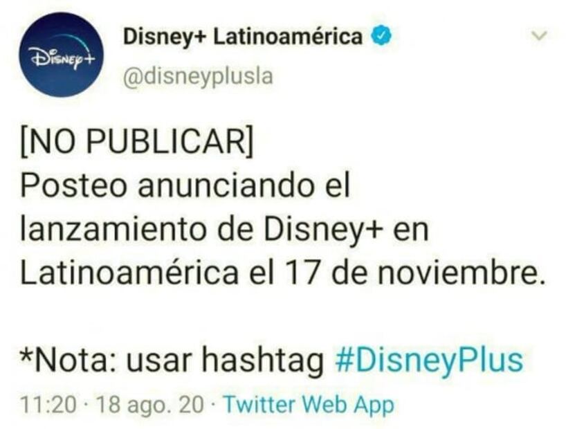 Aparente error revela fecha de llegada de Disney Plus a México 