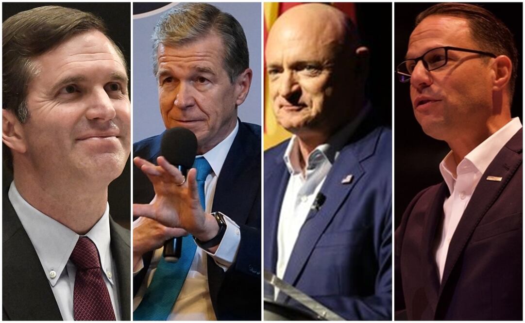 Andy Beshear, gobernador de Kentucky; Roy Cooper, gobernador de Carolina del Norte; Mark Kelly, senador por Arizona, y Josh Shapiro, gobernador de Pensilvania. Foto: X