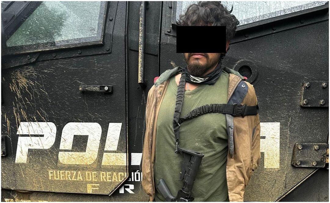 El hombre fue identificado como Manuel de Jesús N, quien dijo "que pertenecía al Cártel de Chiapas y Guatemala". (15/01/2025). Foto: Especial