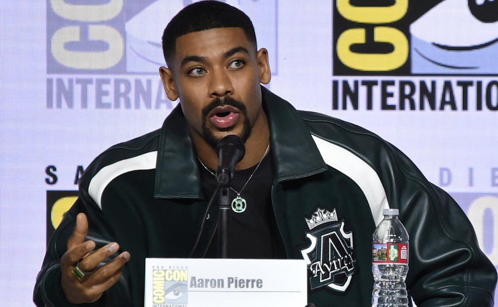 Aaron Pierre en el panel de "Lanterns". Foto: AP.