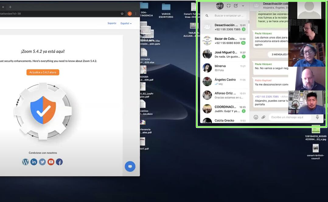 Imagen que muestra el chat "Desactivación de Colectivos". Foto: Especial