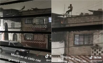 ¿"Rocky" mexicano? Joven entrena en su azotea durante tormenta con granizo y se viraliza en TikTok