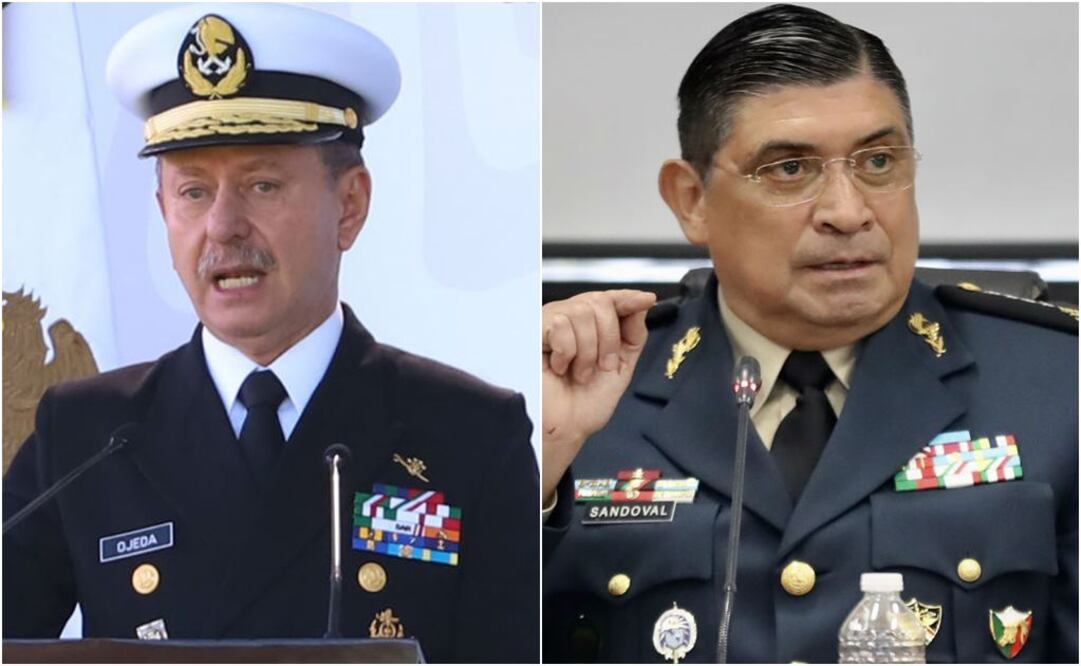 En la foto: José Rafael Ojeda, titular de la Semar y Luis Crecencio Sandoval, titular de la Sedena. ARCHIVO EL UNIVERSAL