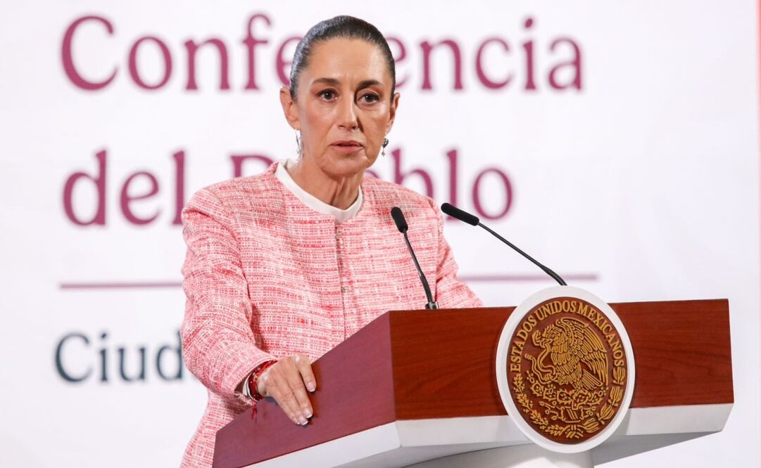 Claudia Sheinbaum, presidenta de México, durante la mañanera del 4 de febrero del 2025 en Palacio Nacional. Foto: Axel Sánchez /EL UNIVERSAL