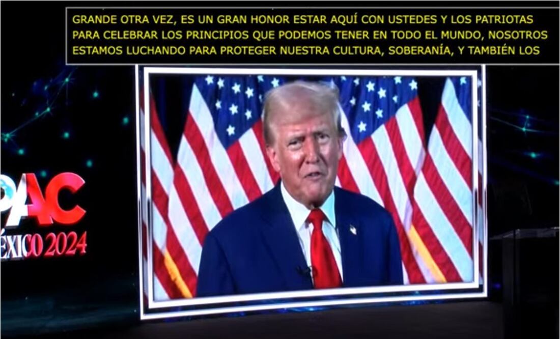 Donald Trump, candidato republicano y expresidente de EU. Foto: Captura de pantalla CPAC