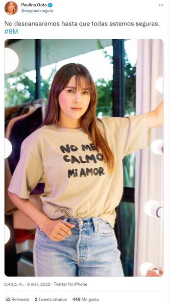 Famosas se suman al 8M: Piden fin a la violencia contra las mujeres