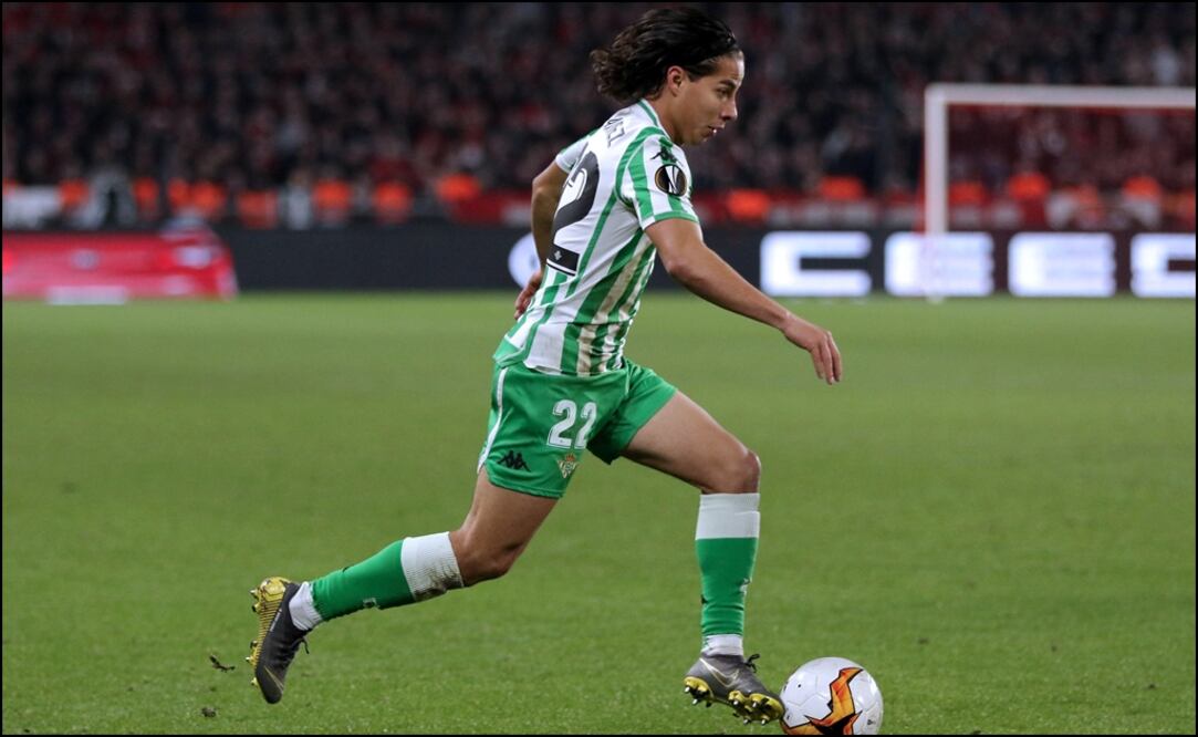 Diego Lainez partido frente al Rennes en dieciseisavos de final de la UEFA. Foto: EFE