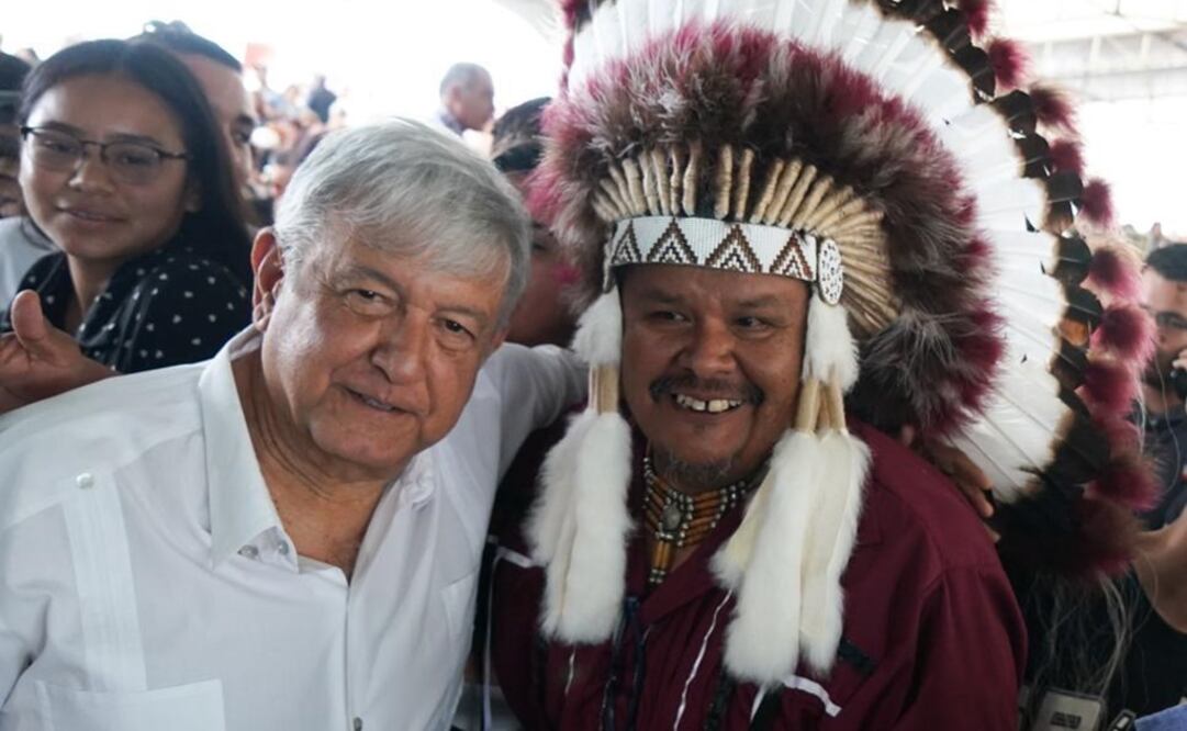 El presidente Andrés Manuel López Obrador a su llegada al evento en Sabinas, Coahuila. Foto: Gobierno de México 