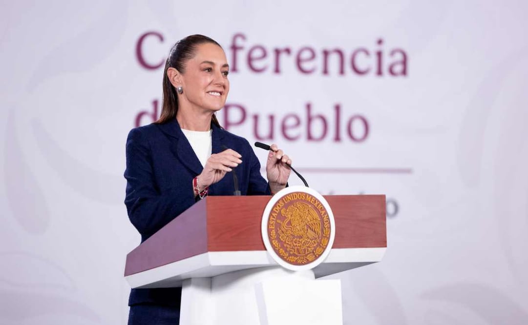 Claudia Sheinbaum en su conferencia matutina del 15 de diciembre de 2025. Foto: Presidencia