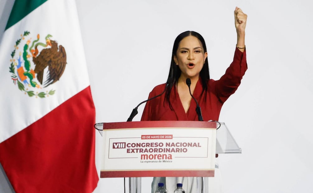 Ariadna Montiel rinde protesta como nueva presidenta del Comité Ejecutivo Nacional de Morena este domingo 3 de mayo de 2026. Foto: Diego Simón Sánchez/ EL UNIVERSAL