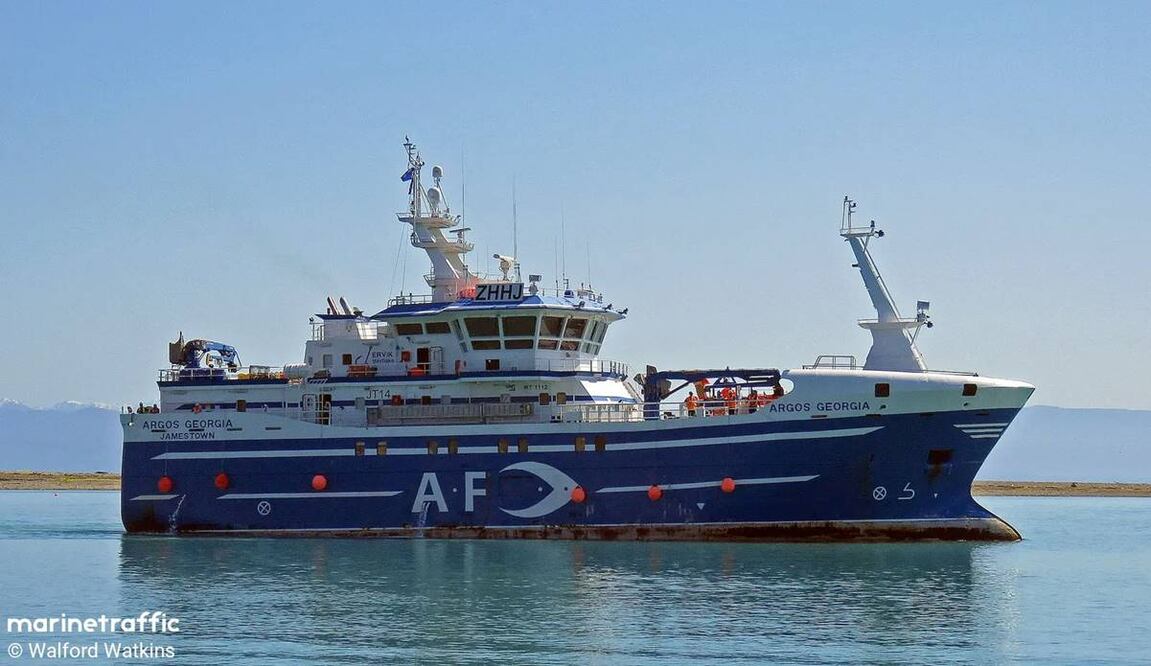 Autoridad Marítima de las Islas Malvinas recibió información ayer lunes por la tarde de que el barco pesquero solicitó asistencia. Foto: EFE