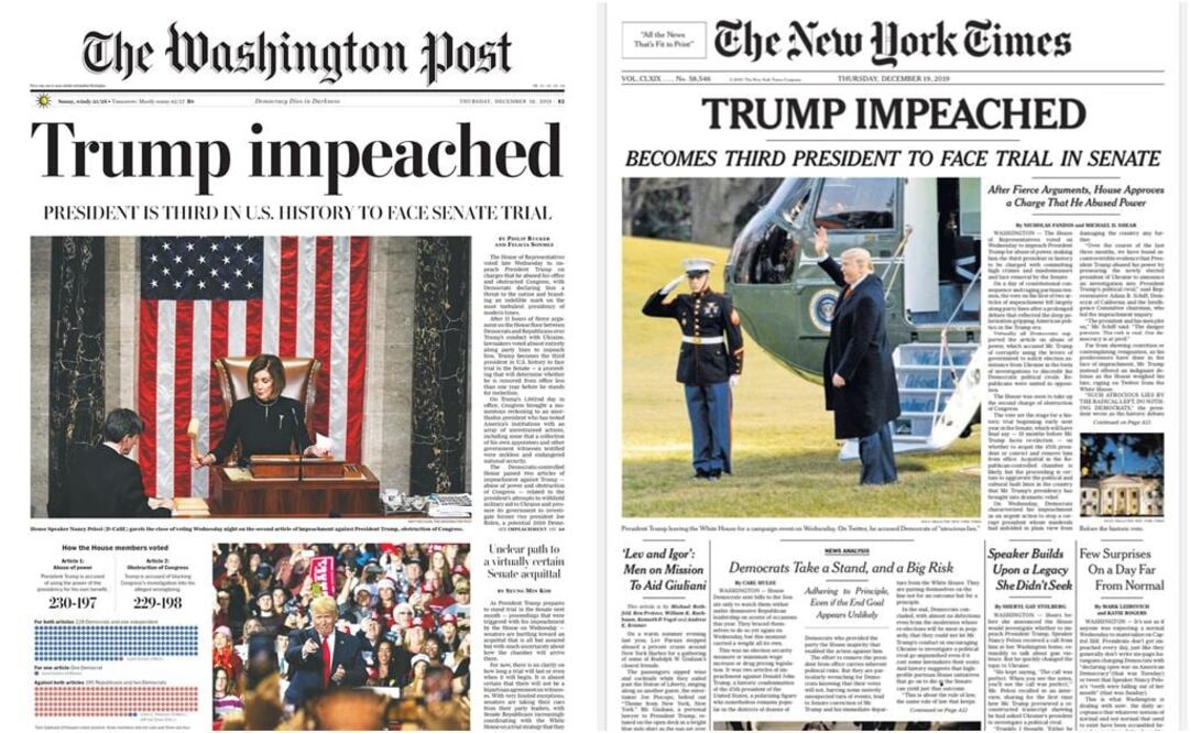 Fotos: tomadas de Twitter @nytimes y @washingtonpost