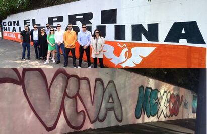 Cuevas muestra fotos: Graffiti sustituye propaganda de MC en la Cuauhtémoc