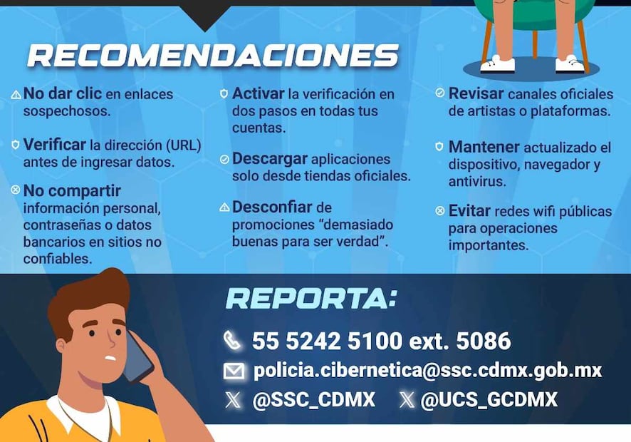 Los delincuentes usan redes sociales, correos electrónicos y aplicaciones de mensajería instantánea para prometer experiencias exclusivas con artistas. Foto: Especial